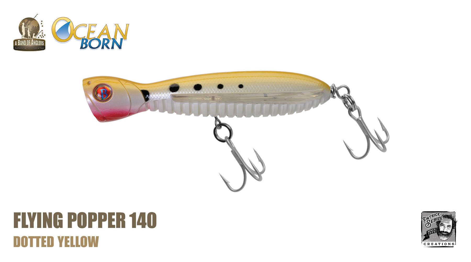 Ocean Born Flying Popper 140 Floating - Dotted Yellow